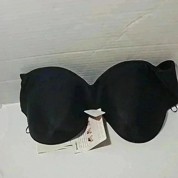 Lilyette women's bra 42C convertible straps black strapless side cushioned stay - Picture 1 of 11